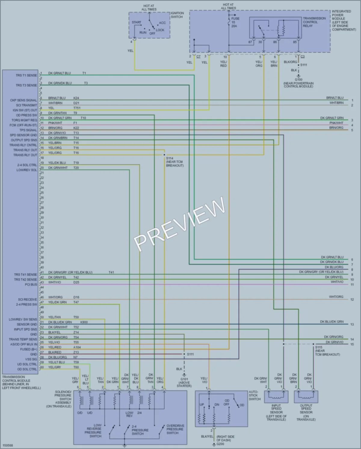 2002 Chrysler Voyager Transmission wiring diagram preview