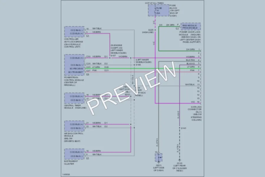2002 Dodge B1500 Computer Data Lines wiring diagram preview