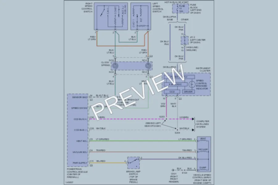 2002 Dodge B1500 Cruise Control wiring diagram preview