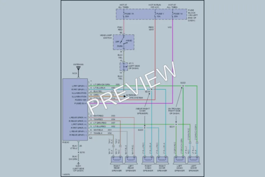 2002 Dodge B1500 Radio wiring diagram preview