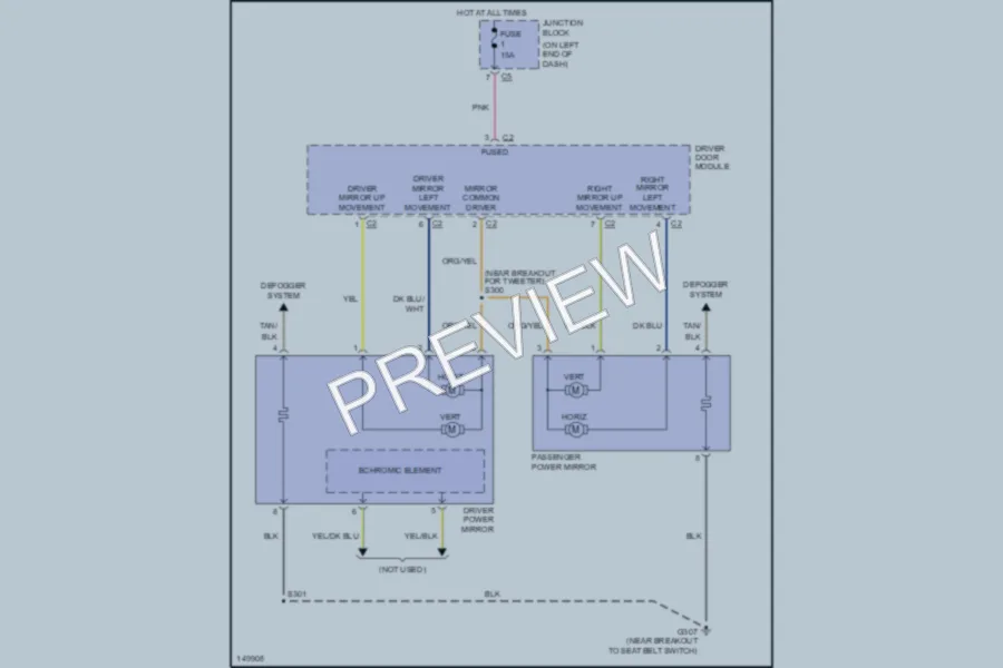 2002 Dodge Dakota Power Mirrors wiring diagram preview