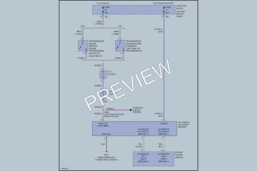 2002 Dodge Durango Power Mirrors wiring diagram preview