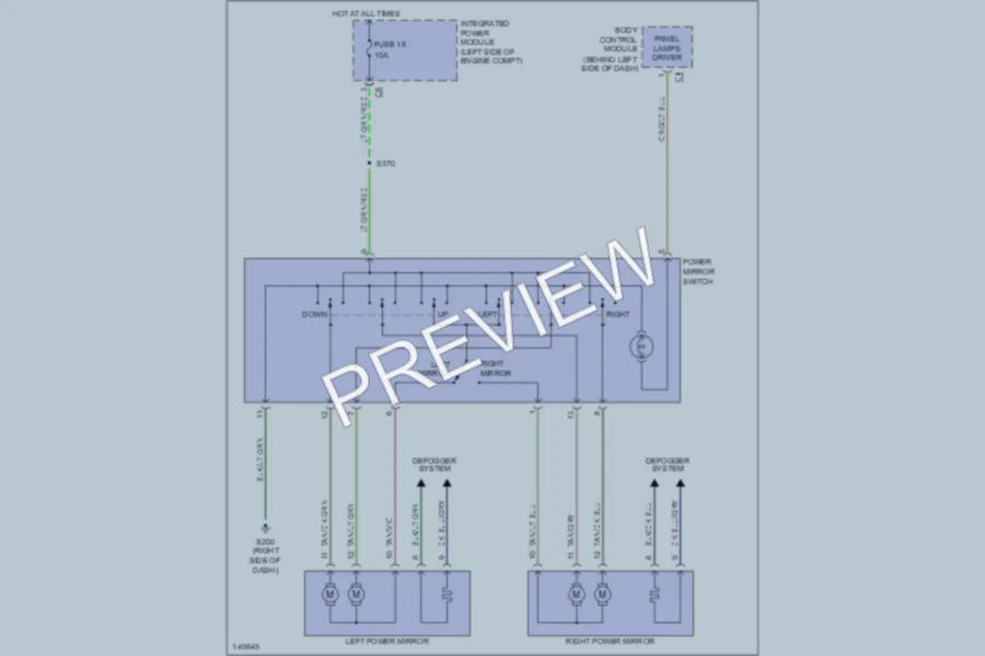 2002 Dodge GrandCaravan Power Mirrors wiring diagram preview