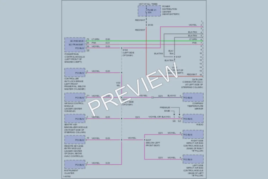 2002 Dodge Neon Computer Data Lines wiring diagram preview