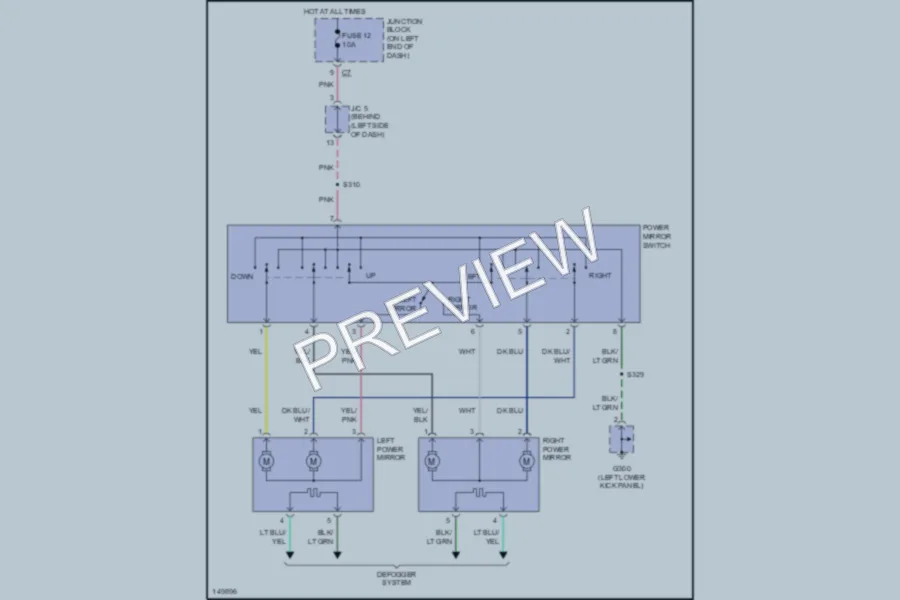2002 Dodge R3500 Power Mirrors wiring diagram preview