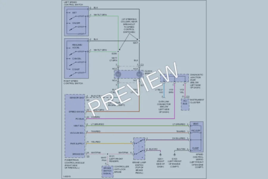 2002 Dodge R1500 Cruise Control wiring diagram preview
