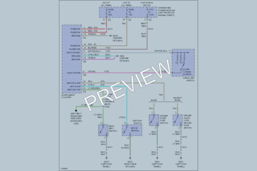 2002 Dodge R1500 Warning Systems wiring diagram preview