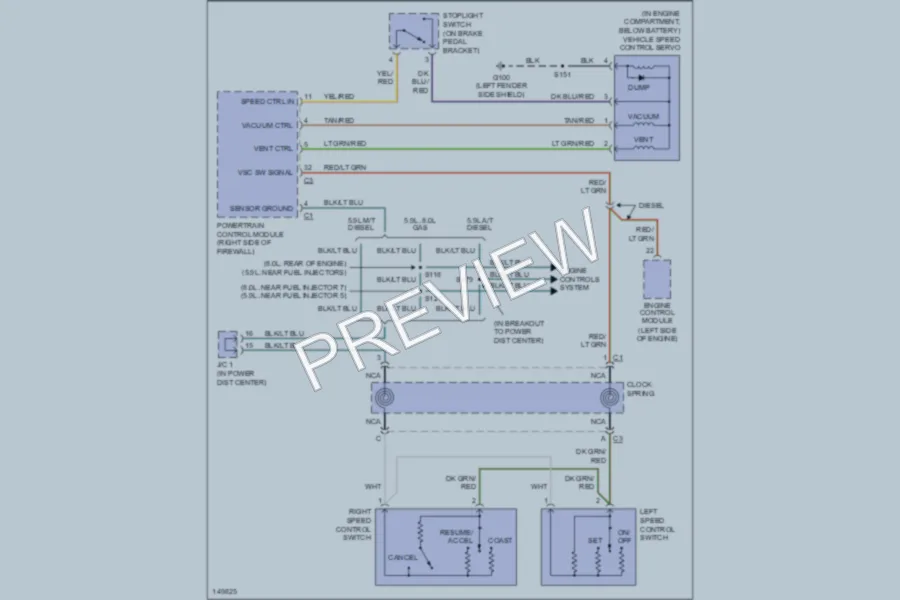 2002 Dodge R2500 Cruise Control wiring diagram preview