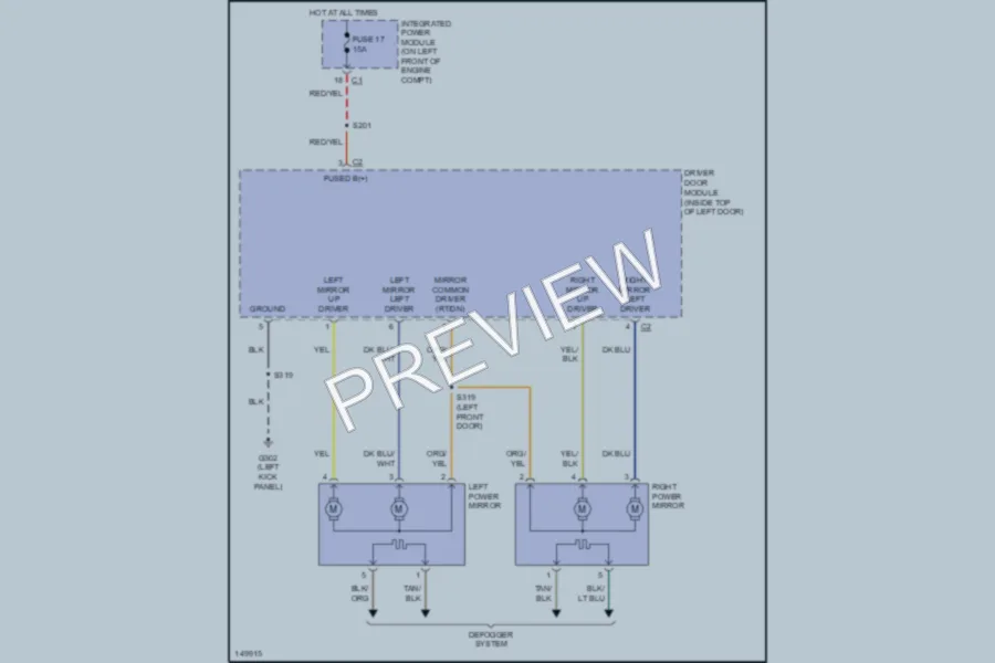 2002 Dodge R1500 Power Mirrors wiring diagram preview