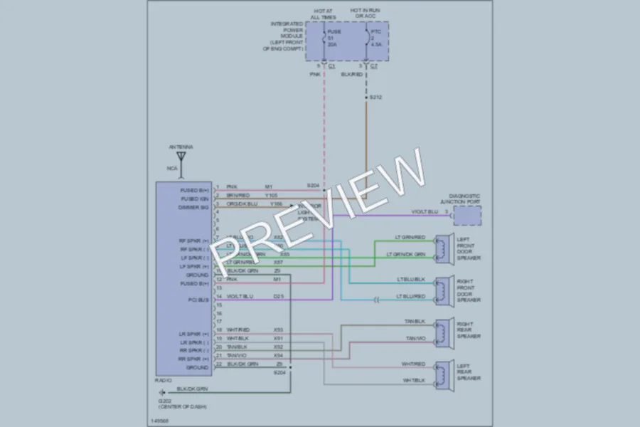 2002 Dodge R1500 Radio wiring diagram preview