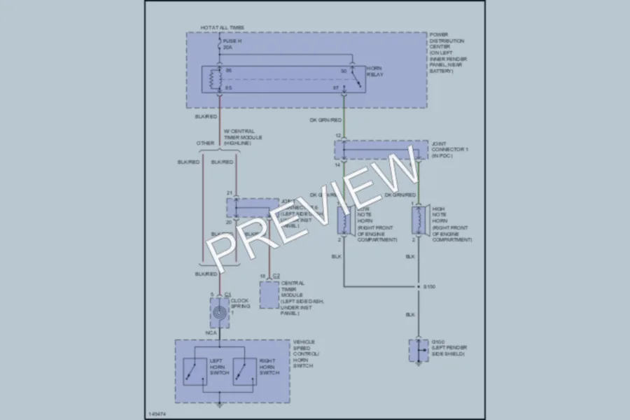 2002 Dodge R2500 Horn wiring diagram preview