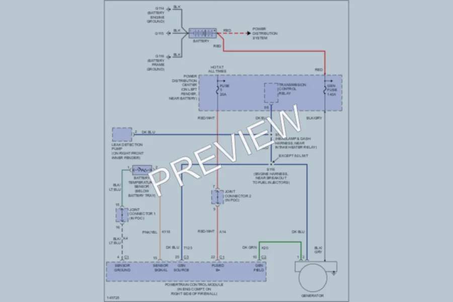 2002 Dodge R2500 Starting Charging wiring diagram preview