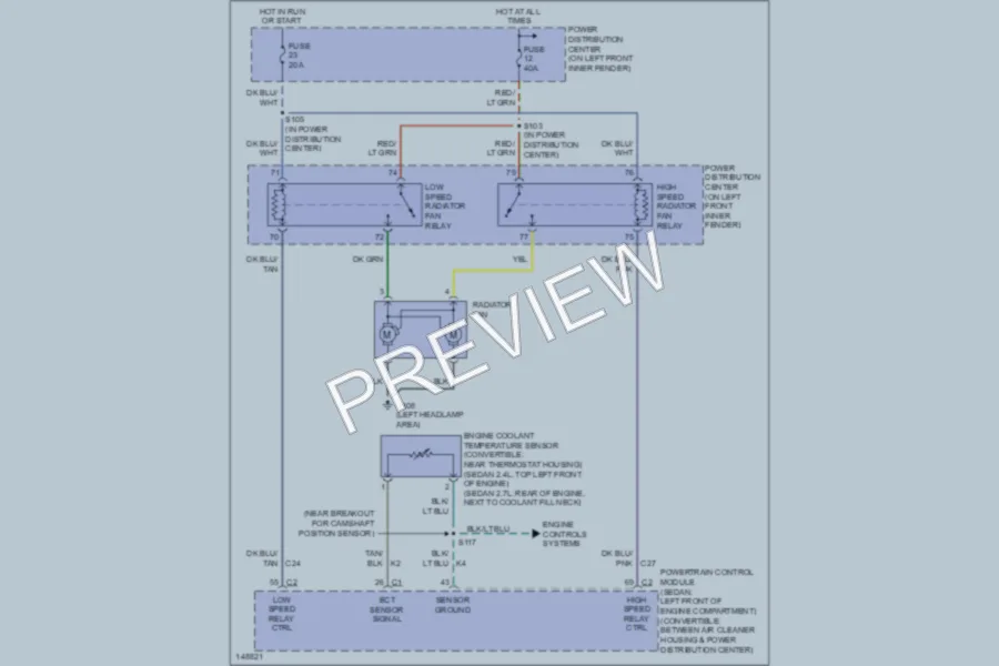 2002 Dodge 4D Sedan Cooling Fan wiring diagram preview