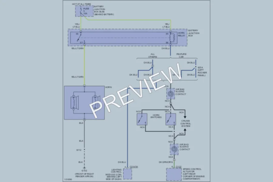 2002 Ford CrownVictoria Horn wiring diagram preview