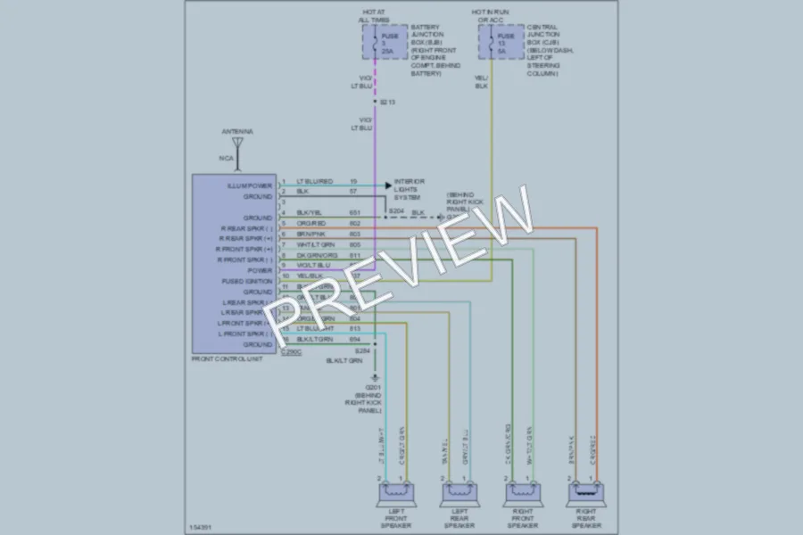 2002 Ford CrownVictoria Radio wiring diagram preview