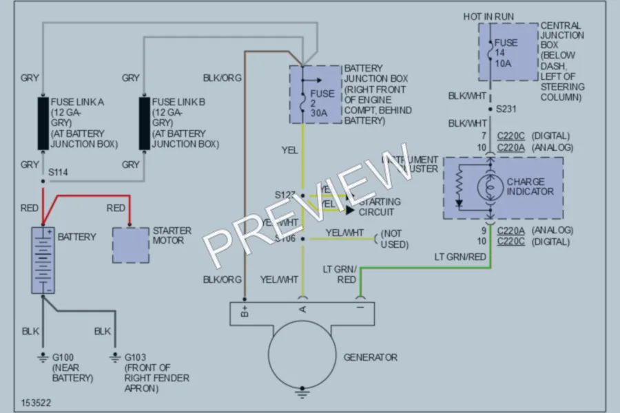 2002 Ford CrownVictoria Starting Charging wiring diagram preview