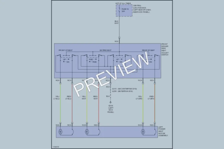 2002 Ford E350 Super Duty Power Seats wiring diagram preview