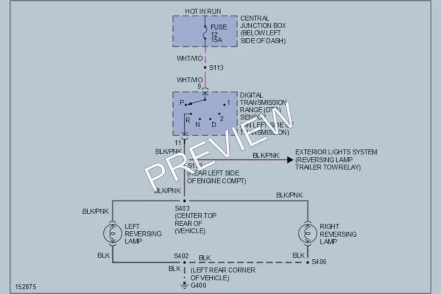 2002 Ford E150 Exterior Lights wiring diagram preview