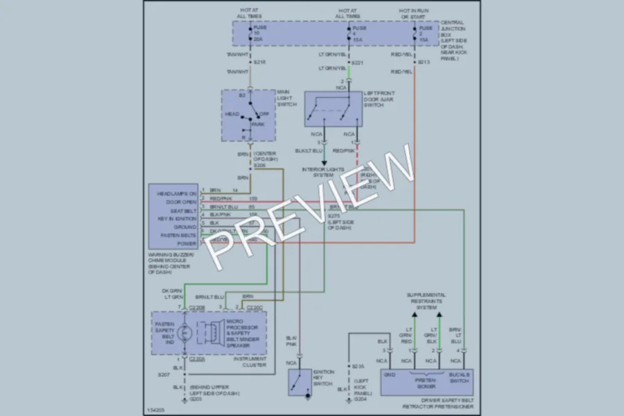 2002 Ford E250 Warning Systems wiring diagram preview