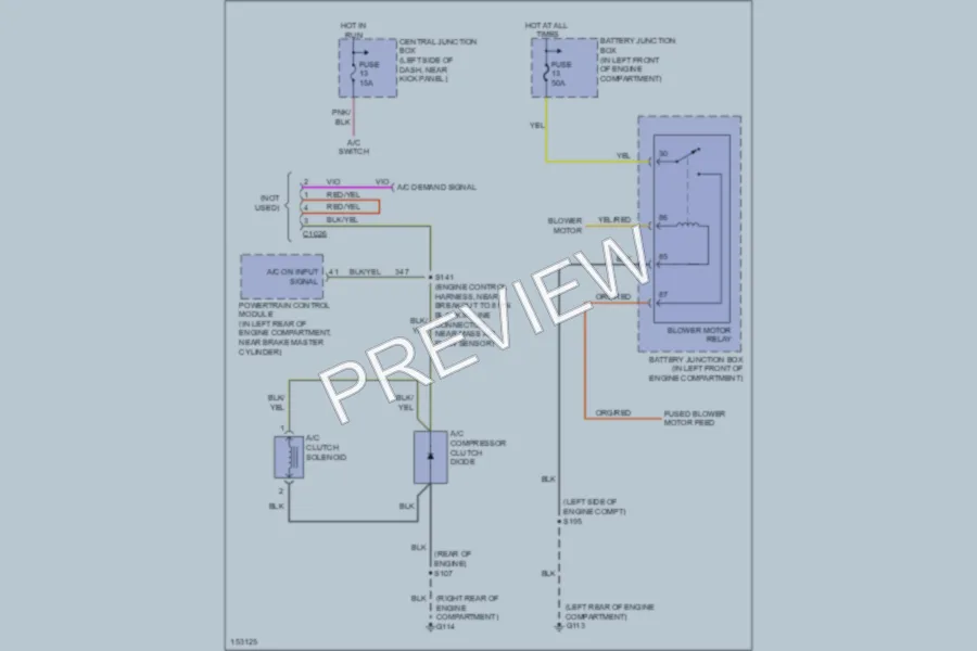 2002 Ford E350 Super Duty Air Conditioning wiring diagram preview