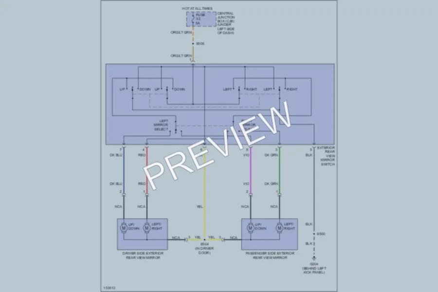 2002 Ford E350 Super Duty Power Mirrors wiring diagram preview