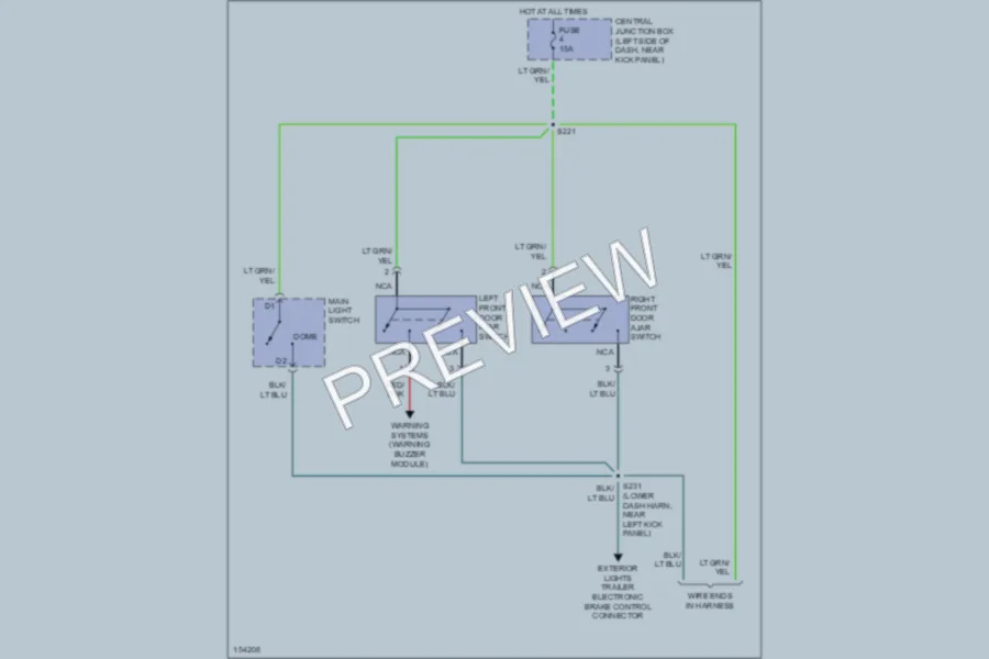 2002 Ford E350 Super Duty Interior Lights wiring diagram preview