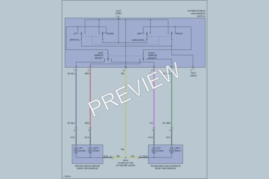 2002 Ford E550Econoline Power Mirrors wiring diagram preview