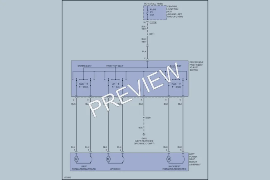 2002 Ford Escape Power Seats wiring diagram preview