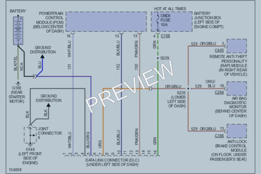 2002 Ford Escort Computer Data Lines wiring diagram preview