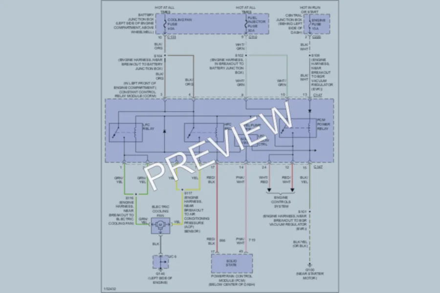 2002 Ford Escort Cooling Fan wiring diagram preview