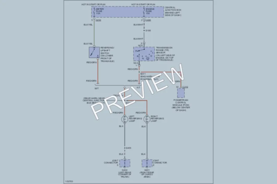 2002 Ford Escort Exterior Lights wiring diagram preview