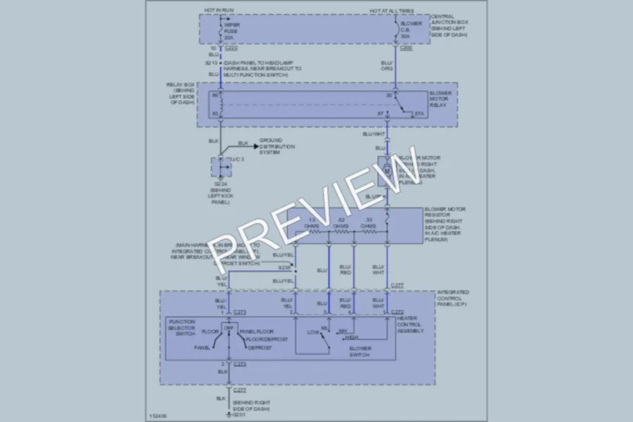 2002 Ford EscortZX2 Air Conditioning wiring diagram preview