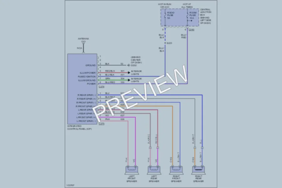 2002 Ford EscortZX2 Radio wiring diagram preview