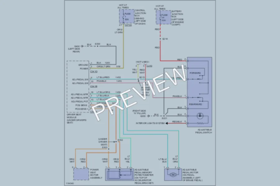 2002 Ford Explorer Memory Systems wiring diagram preview
