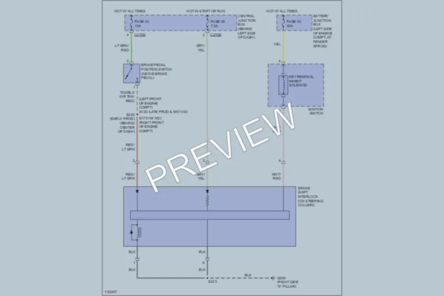 2002 Ford Explorer Shift Interlock wiring diagram preview