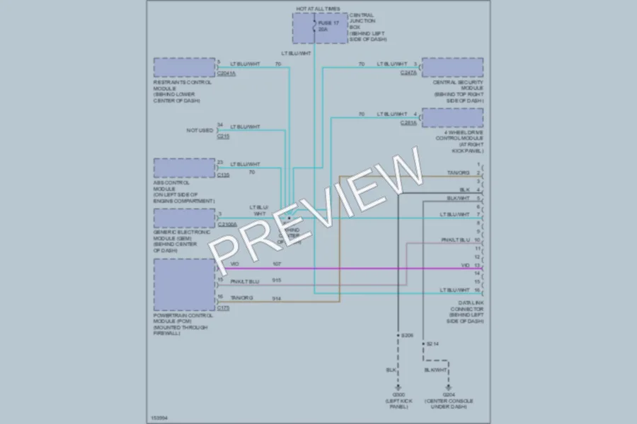 2002 Ford ExplorerSport Computer Data Lines wiring diagram preview