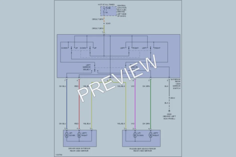 2002 Ford ExplorerSportTrac Power Mirrors wiring diagram preview