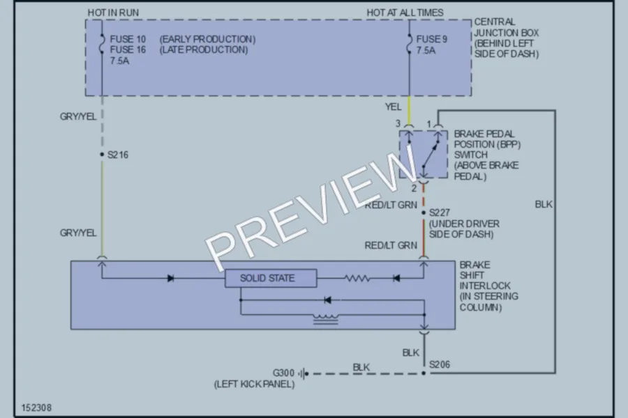 2002 Ford ExplorerSportTrac Shift Interlock wiring diagram preview