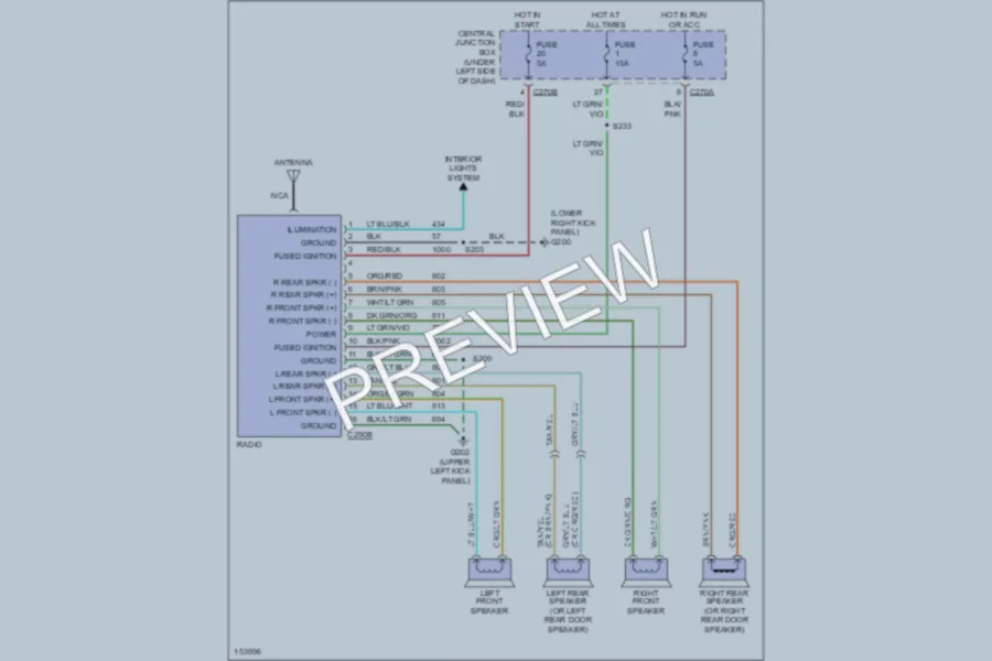 2002 Ford F150 Radio wiring diagram preview