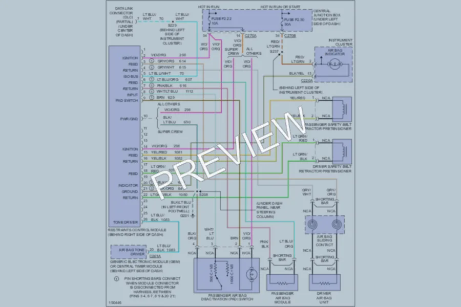 2002 Ford F150 Supplemental Restraints wiring diagram preview