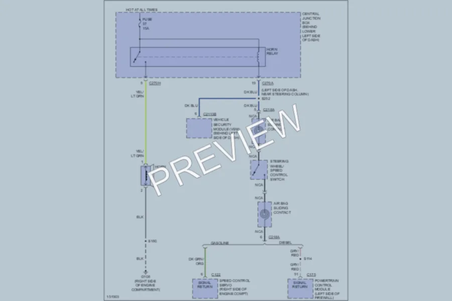 2002 Ford F350 Super Duty Horn wiring diagram preview
