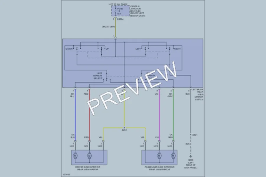 2002 Ford F350 Super Duty Power Mirrors wiring diagram preview