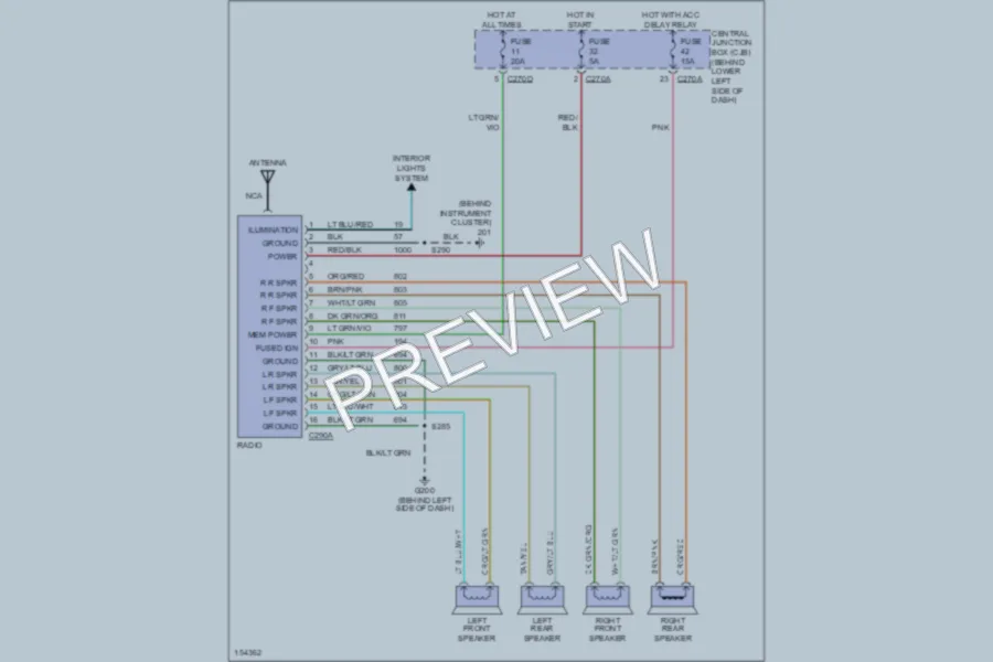2002 Ford F350 Super Duty Radio wiring diagram preview