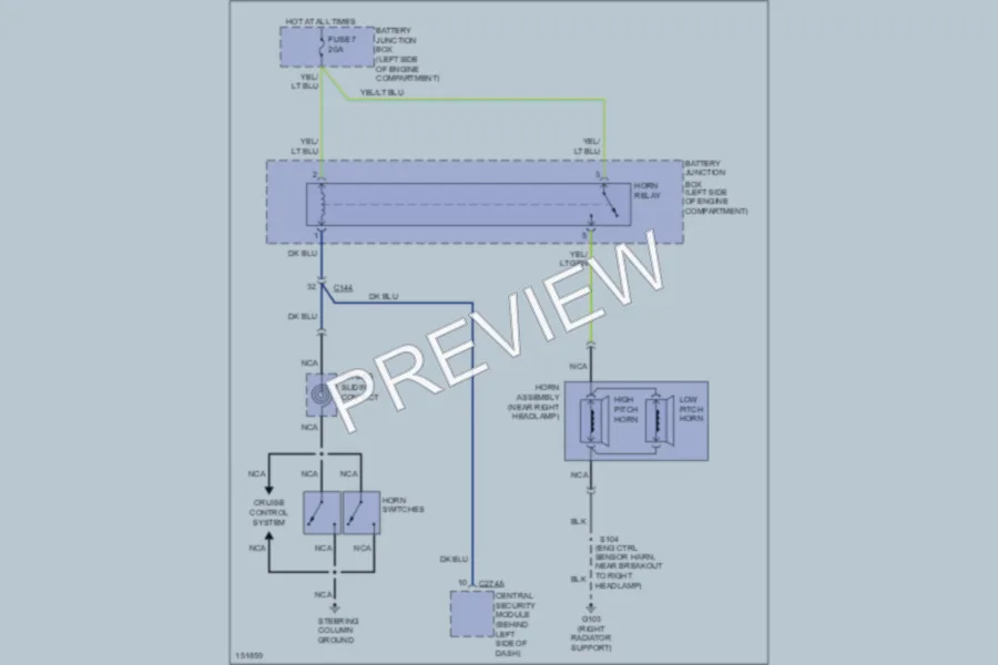 2002 Ford F150 Horn wiring diagram preview
