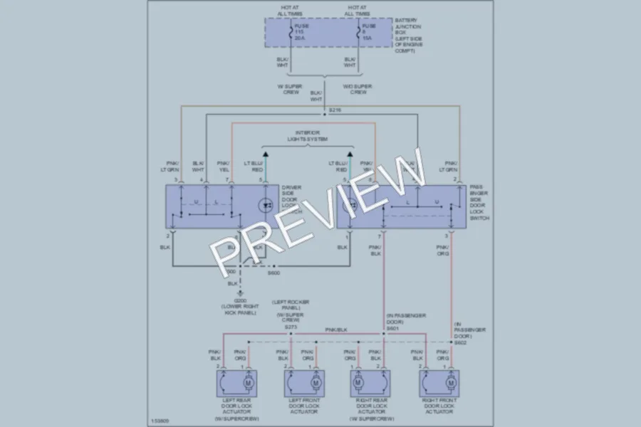 2002 Ford F150 Power Door Locks wiring diagram preview