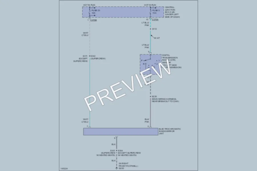2002 Ford F150 Power Mirrors wiring diagram preview