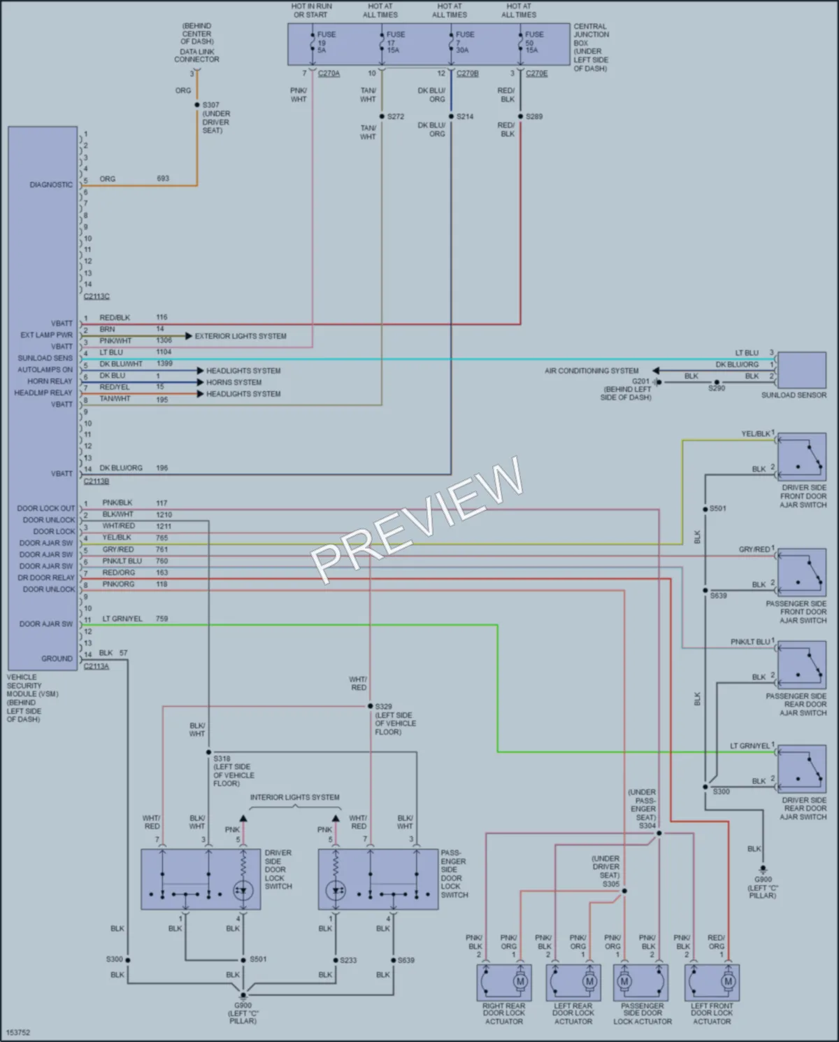 2002 Ford F250 Super Duty Anti Theft wiring diagram preview