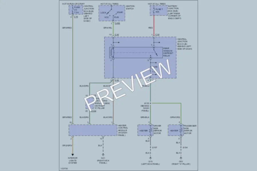 2002 Ford Focus Defoggers wiring diagram preview