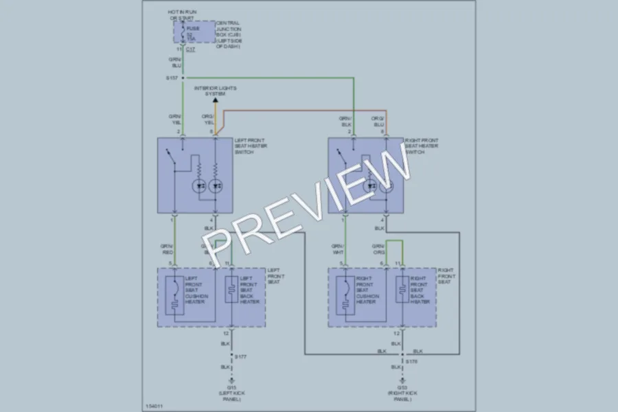 2002 Ford Focus Power Seats wiring diagram preview