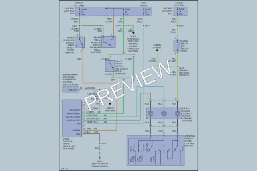 2002 Ford Mustang Cruise Control wiring diagram preview